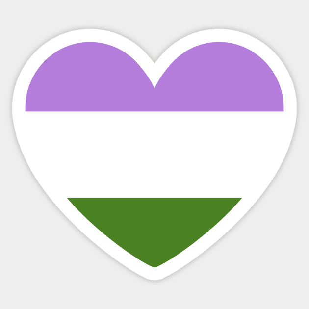 LGBT | Genderqueer Pride Flag Heart Sticker by s.hiro